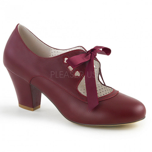 Pin Up Couture WIGGLE-32 Burgundy Faux Leather
