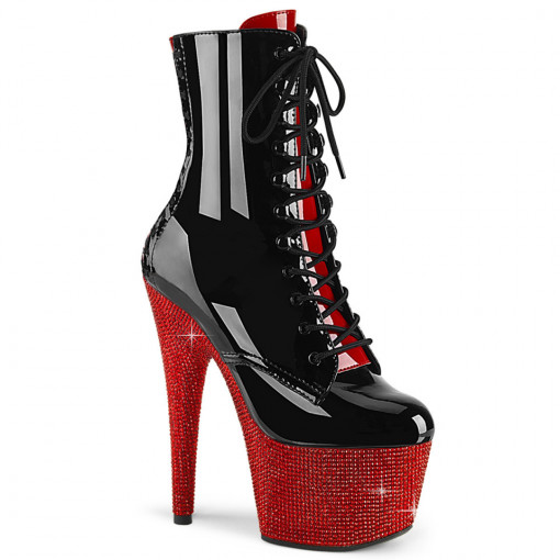 Pleaser BEJEWELED-1020FH-7 Blk-Red Pat/Red RS