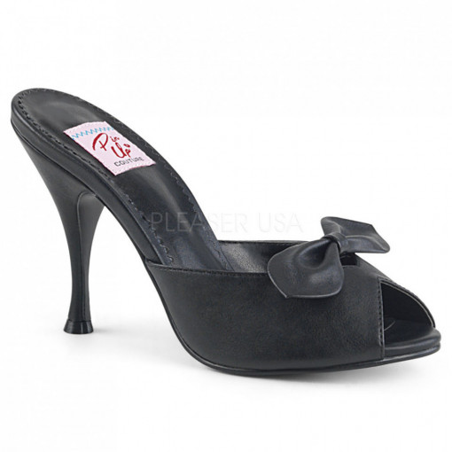 Pin Up Couture MONROE-08 Blk Faux Leather