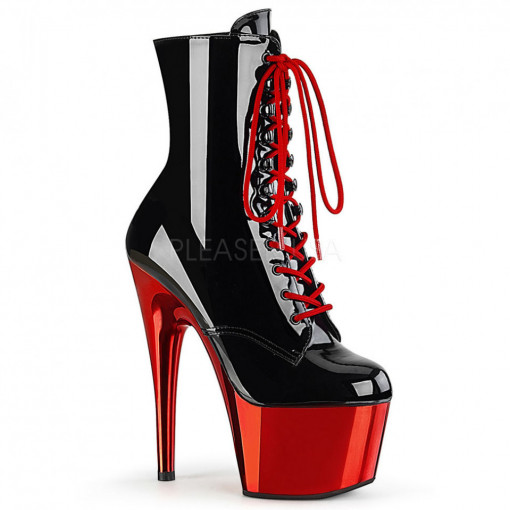 Pleaser ADORE-1020 Blk Pat/Red Chrome
