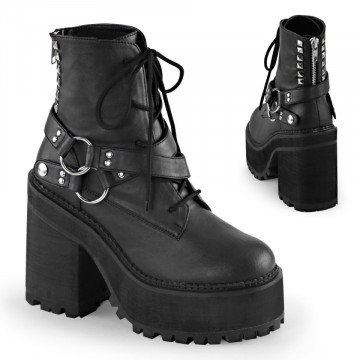 Demonia ASSAULT-101 Blk Vegan Leather