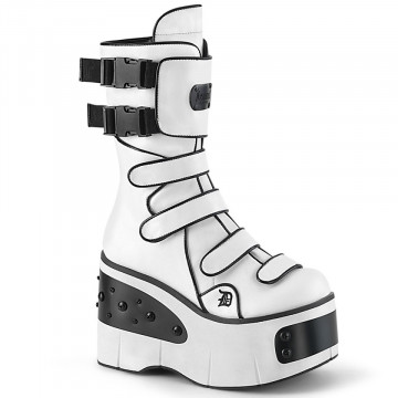 Demonia KERA-108 Wht Vegan Leather