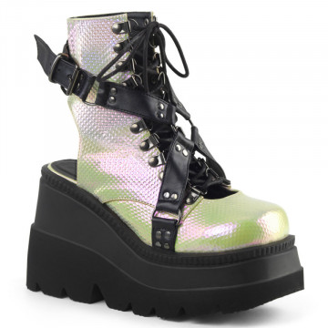Demonia SHAKER-56 Green-Blk Vegan Leather