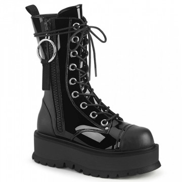 Demonia SLACKER-220 Blk Pat-Vegan Leather