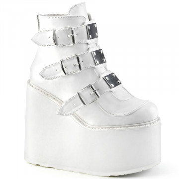 Demonia SWING-105 White Vegan Leather
