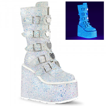 Demonia SWING-230G Wht Multi Glitter
