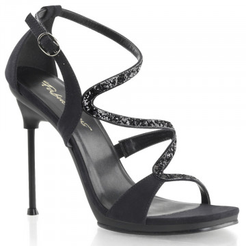 Fabulicious CHIC-24 Blk V. Suede-Glitter/Blk Matte