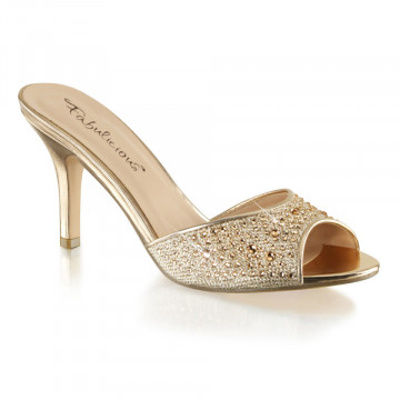 Fabulicious LUCY-01 Gold Glitter Mesh Fabric