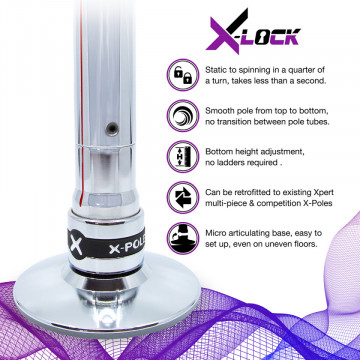 PALO KIT X-Pole X-clock PX CROMO spinning e statico spedizione inclusa