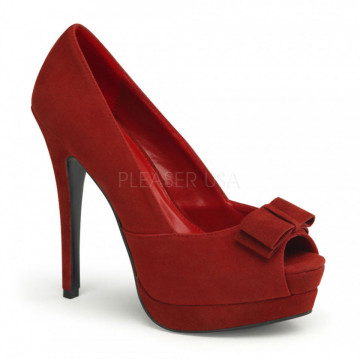 Pin Up Couture BELLA-10 Red Sueded Pu