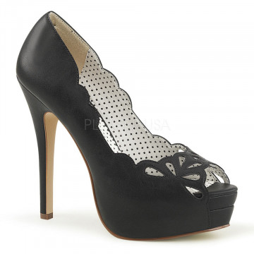 Pin Up Couture BELLA-30 Blk Faux Leather