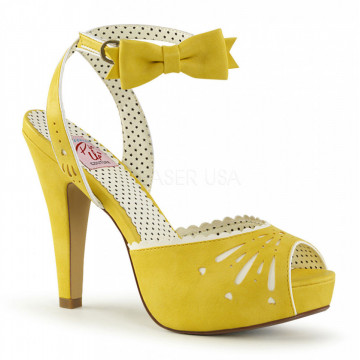 Pin Up Couture BETTIE-01 Yellow Faux Leather