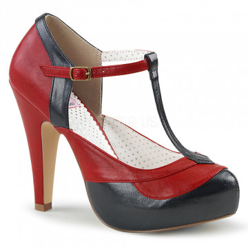 Pin Up Couture BETTIE-29 Blk-Red Faux Leather