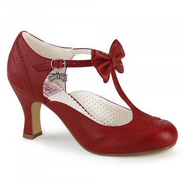 Pin Up Couture FLAPPER-11 Red Faux Leather