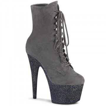 Pleaser ADORE-1020FSMG Grey Faux Suede/Grey Multi