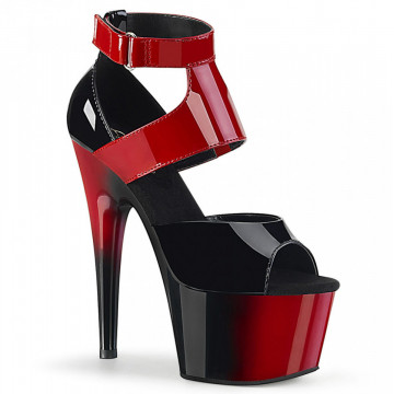 Pleaser ADORE-700-16 Blk-Red Pat/Red-Blk