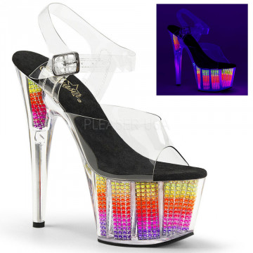 Pleaser ADORE-708SRS Clr/Neon Multi SRS