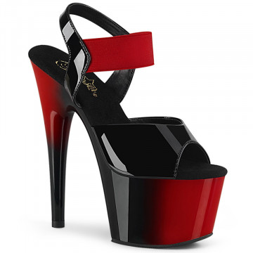Pleaser ADORE-714BR Blk Pat-Red Elastic Band/Red-B