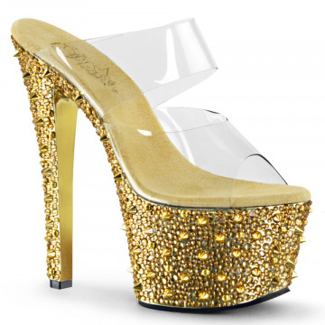 Pleaser BEJEWELED-702SP Clr/Gold Chrome