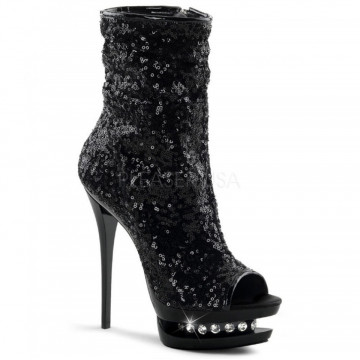 Pleaser BLONDIE-R-1008 Blk Sequins/Blk