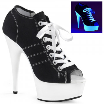 Pleaser DELIGHT-600SK-01 Blk Canvas/Neon White