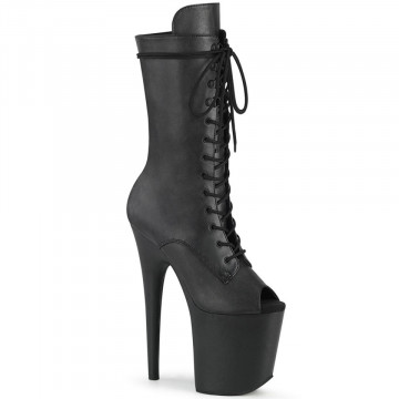 Pleaser FLAMINGO-1051LWR Blk Leather/Blk Leather