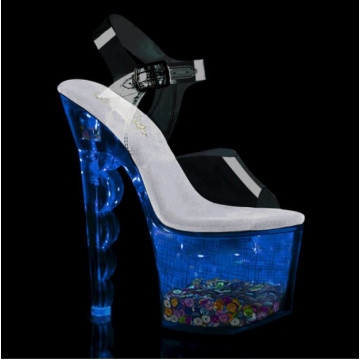 Pleaser FLASHDANCE-708SCHSQ Clr/Slv Hologram-Sequins Inserted