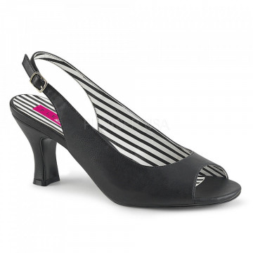 Pleaser Pink Label JENNA-02 Blk Faux Leather