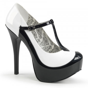 Pleaser Pink Label TEEZE-45W Blk-Wht Pat