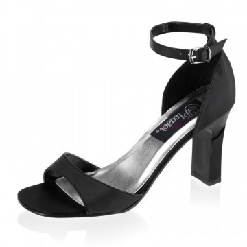 Pleaser ROMANCE-360 Blk Satin Pu