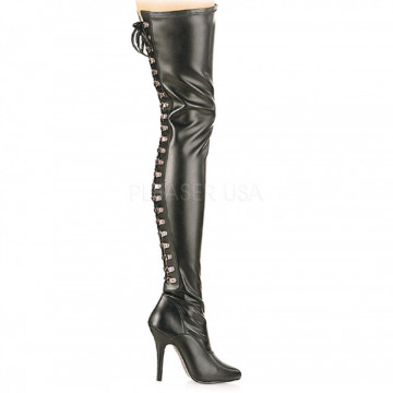 Pleaser SEDUCE-3063 Blk Str Faux Leather
