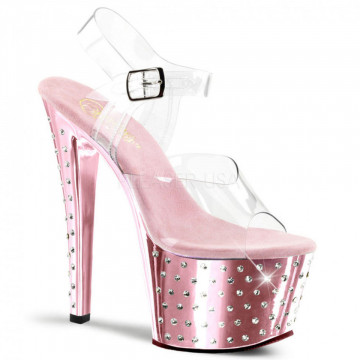 Pleaser STARDUST-708 Clr/B. Pink Chrome