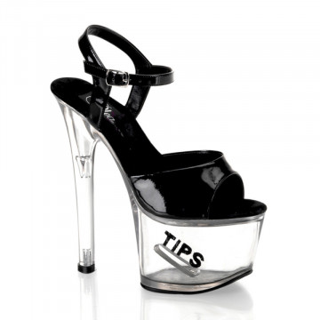 Pleaser TIPJAR-709-5 Blk Pat/Clr