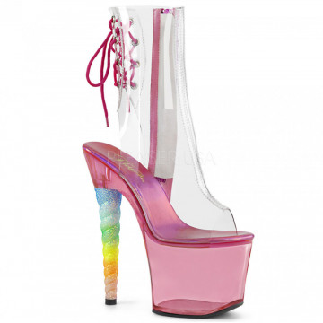 Pleaser UNICORN-1018C Clr/Bubble Gum Pink Tinted