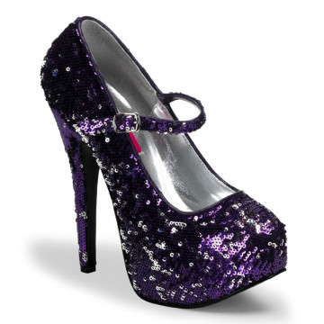 Bordello TEEZE-07SQ Purple-Slv Sequins