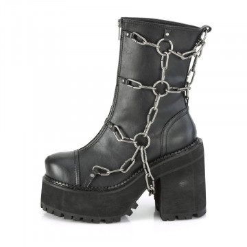 Demonia ASSAULT-66 Blk Vegan Leather SUBITO PRONTE