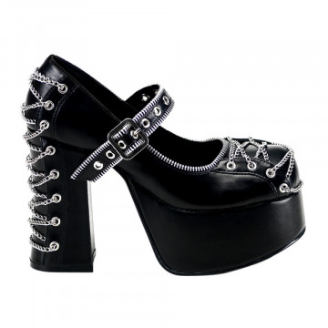 Demonia CHARADE-25 Blk Vegan Leather