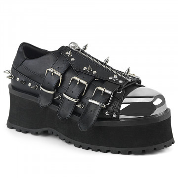 Demonia GRAVEDIGGER-03 Blk Vegan Leather