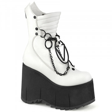 Demonia KERA-130 Wht Vegan Leather