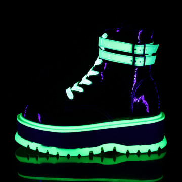 Demonia SLACKER-52 Blk Pat-UV Iridescent nr 37 SPEDIZIONE 24 ore