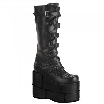 Demonia STACK-308 Blk Vegan Leather