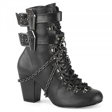 Demonia VIVIKA-128 Blk Vegan Leather