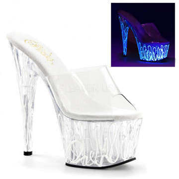 Pleaser ADORE-701UVL Clr/Clr-Neon Wht