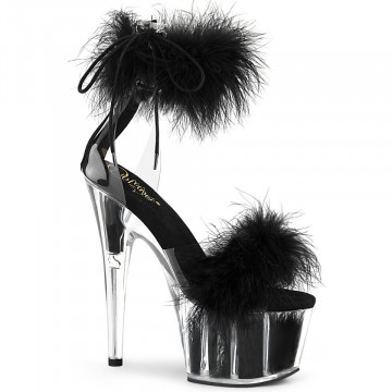Pleaser ADORE-724F Clr-Blk Fur/Blk Fur
