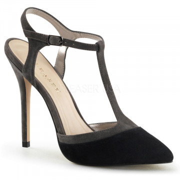 Pleaser AMUSE-17 Blk-Grey Suede