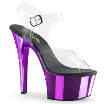 Pleaser ASPIRE-608 Clr/Purple Chrome
