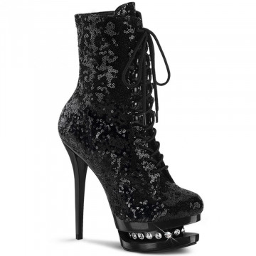 Pleaser BLONDIE-R-1020 Blk Sequins/Blk