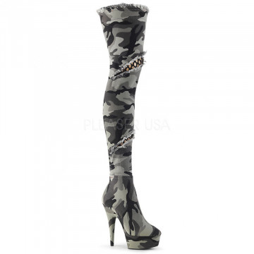 Pleaser DELIGHT-3005 Camo Str Fabric/Camo Str Fabr