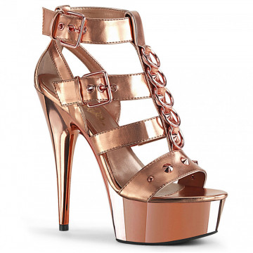 Pleaser DELIGHT-658 Rose Gold Metallic PU/Rose Gol
