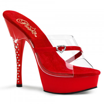 Pleaser DIAMOND-601H Clr-Red/Red